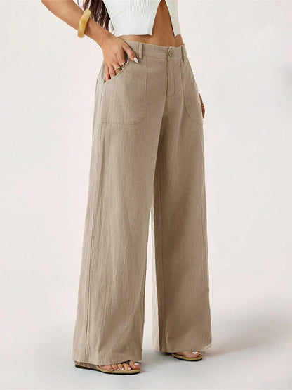 🔥 HALBPREIS DEAL ☀️ Lässige Damen Loungehose aus Baumwoll-Leinen-Mix 👖 Fließend, gerades Bein & hoher Bund – perfekt für Sommer & Alltag 🌸