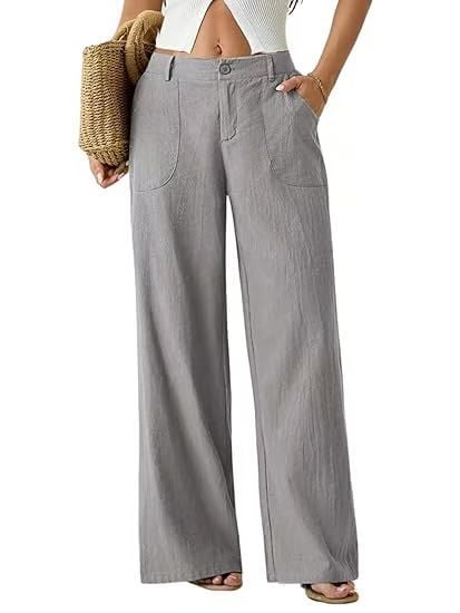 🔥 HALBPREIS DEAL ☀️ Lässige Damen Loungehose aus Baumwoll-Leinen-Mix 👖 Fließend, gerades Bein & hoher Bund – perfekt für Sommer & Alltag 🌸