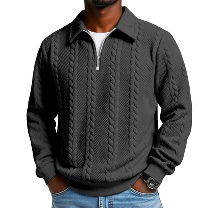 👕 50% RABATT! 🧶 Herren Pullover mit Halb-Reißverschluss – Zopfmuster, Weiche Baumwolle & Perfekt Für Einen Stilvollen Auftritt 👔