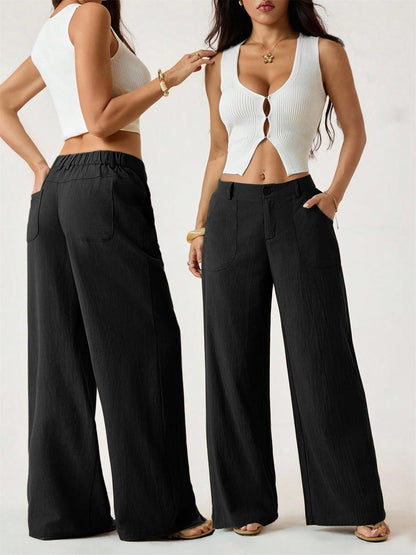 🔥 HALBPREIS DEAL ☀️ Lässige Damen Loungehose aus Baumwoll-Leinen-Mix 👖 Fließend, gerades Bein & hoher Bund – perfekt für Sommer & Alltag 🌸