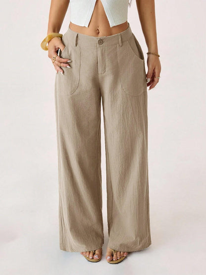 🔥 HALBPREIS DEAL ☀️ Lässige Damen Loungehose aus Baumwoll-Leinen-Mix 👖 Fließend, gerades Bein & hoher Bund – perfekt für Sommer & Alltag 🌸