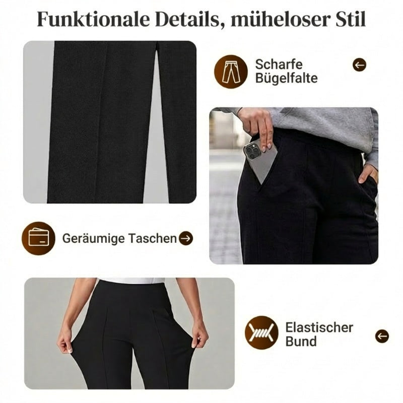 💗LETZTER TAG DES AUSVERKAUFS 50 % RABATT⚡50.000+ VERKAUFT💕Einfarbige, locker sitzende Damenhose mit geradem Bein