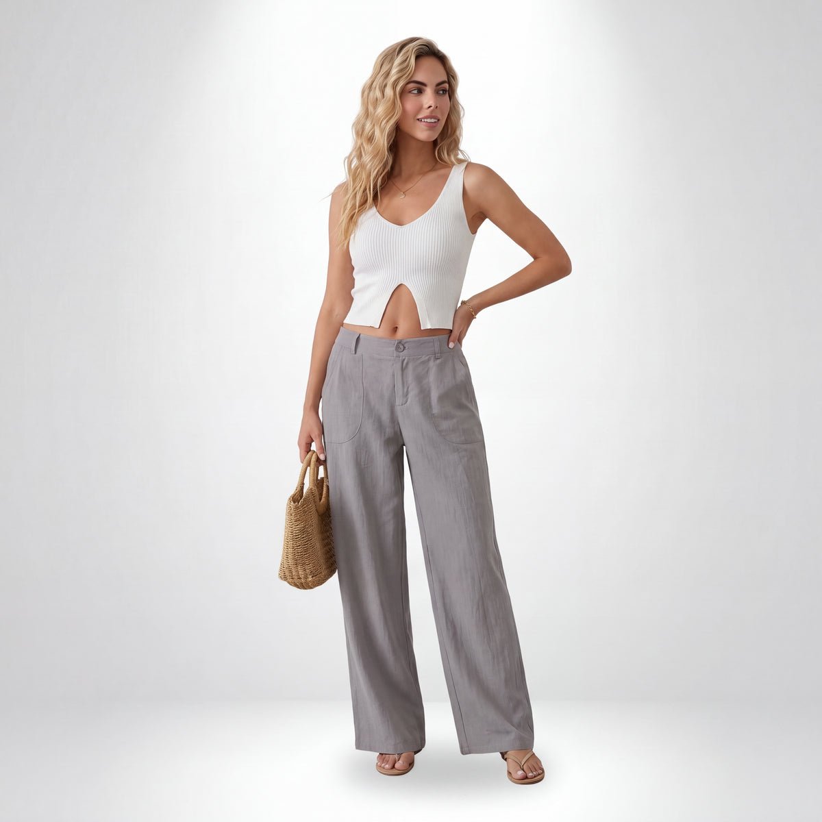 GIANNA | PANTALÓN LOUNGE DE ALGODÓN Y LINO