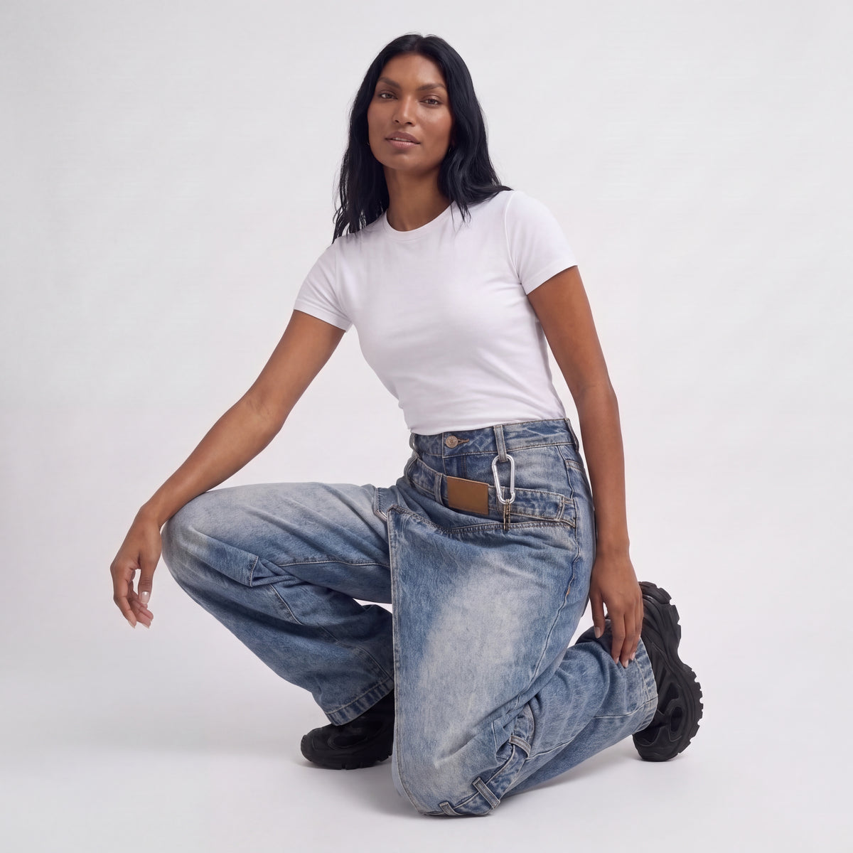 SOLÈNE | JEANS ASIMÉTRICOS WIDE LEG