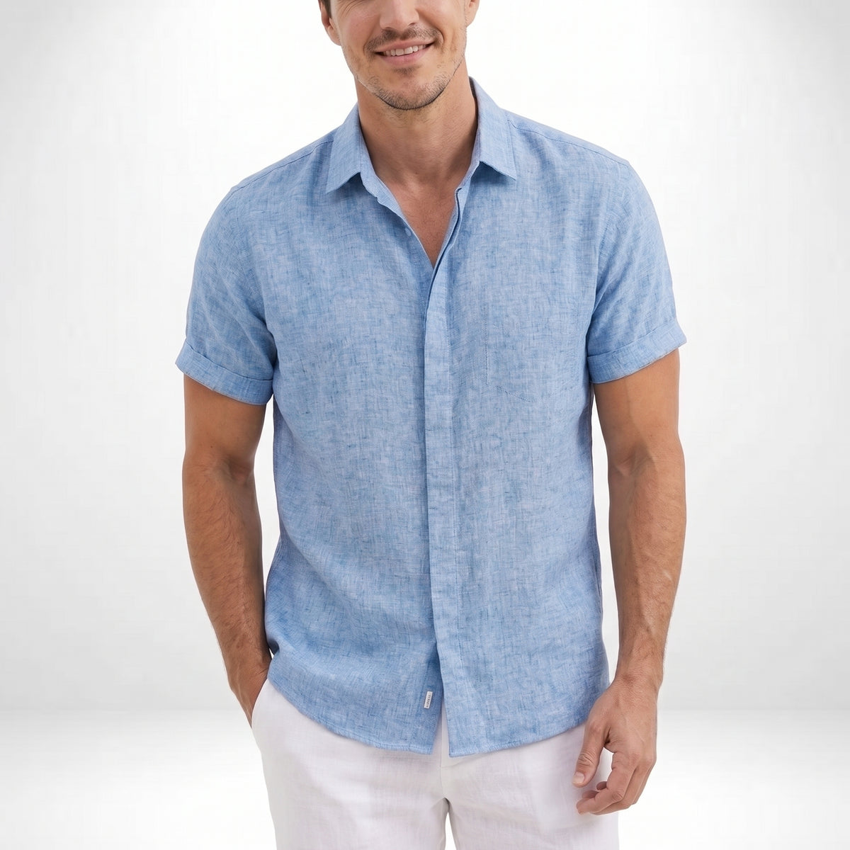 ROBERTO | CAMISA DE LINO DE MANGA CORTA