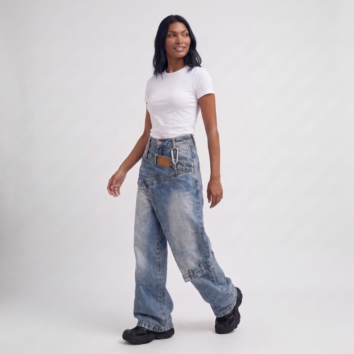 SOLÈNE | JEANS ASIMÉTRICOS WIDE LEG