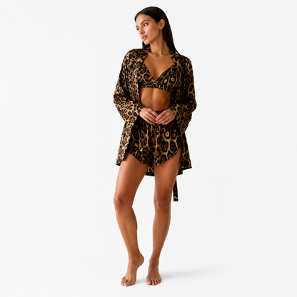 Alessia | Conjunto de pijama de 3 piezas Felina