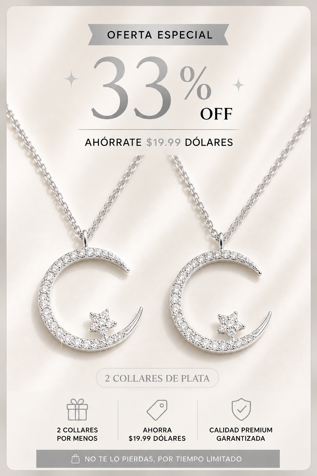 Isabella | Collar brillante con colgante de estrella y luna