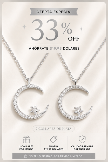 Isabella | Collar brillante con colgante de estrella y luna