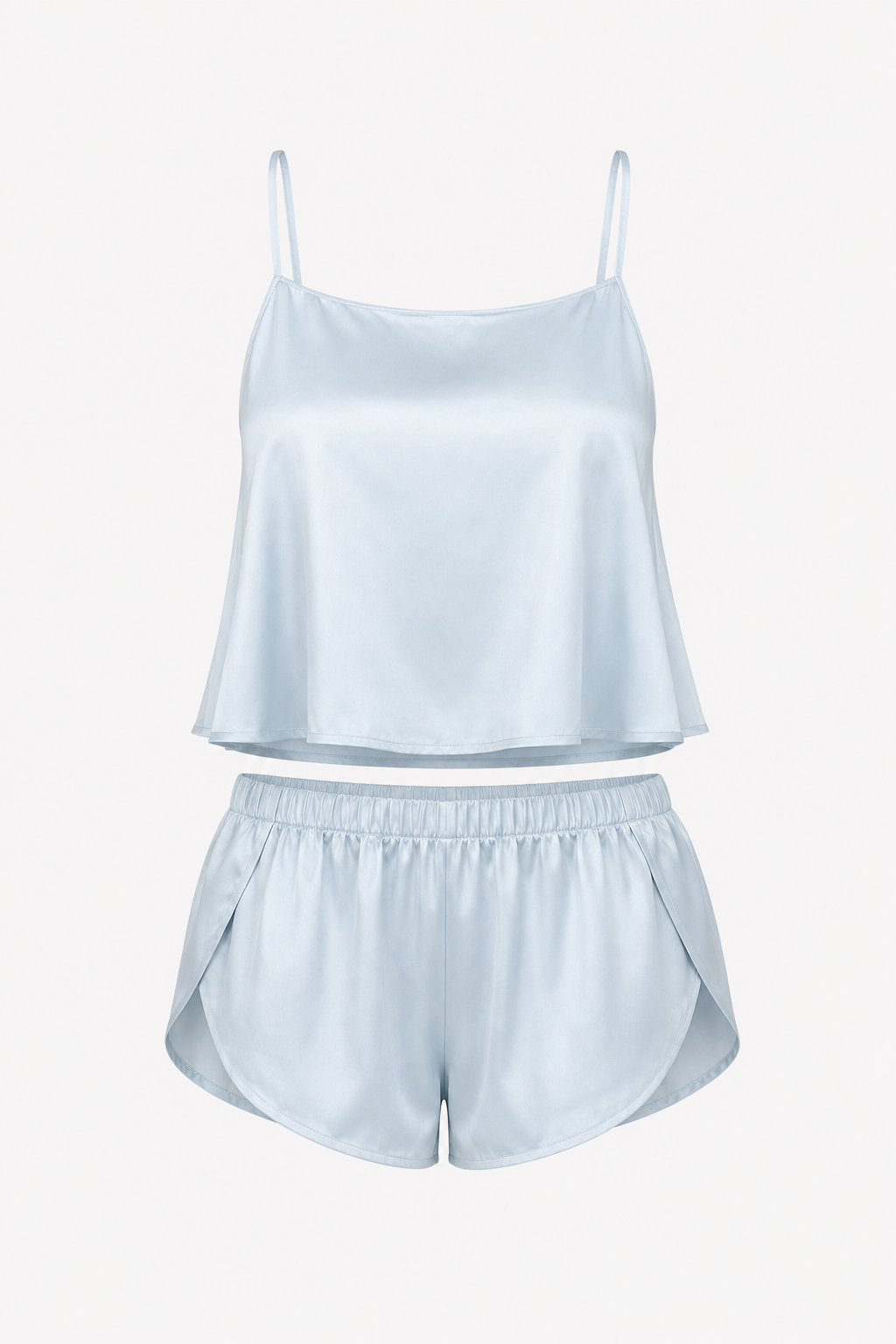 Verónica | Conjunto de camiseta sin mangas holgada con abertura lateral, 100 % seda de morera