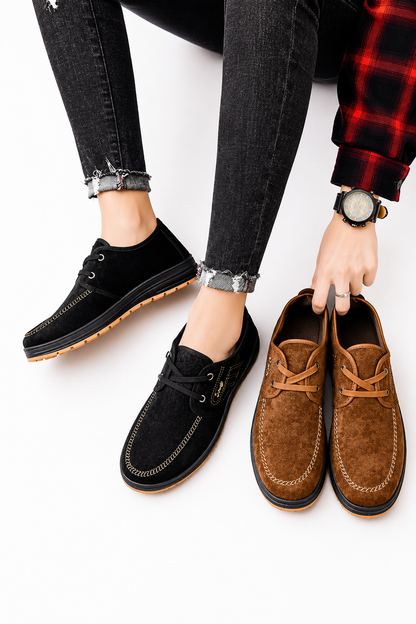 Oscar | Zapatos de hombre de ante con costuras
