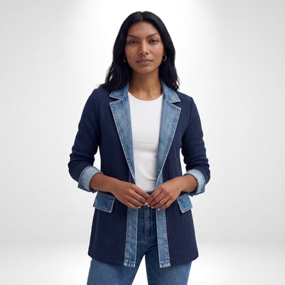 CORAL | ABRIGO DENIM Y TEJIDO