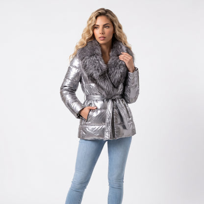 BRUNA | CHAQUETA ACOLCHADA CON CUELLO DE PIEL SINTÉTICA