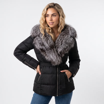 BRUNA | CHAQUETA ACOLCHADA CON CUELLO DE PIEL SINTÉTICA