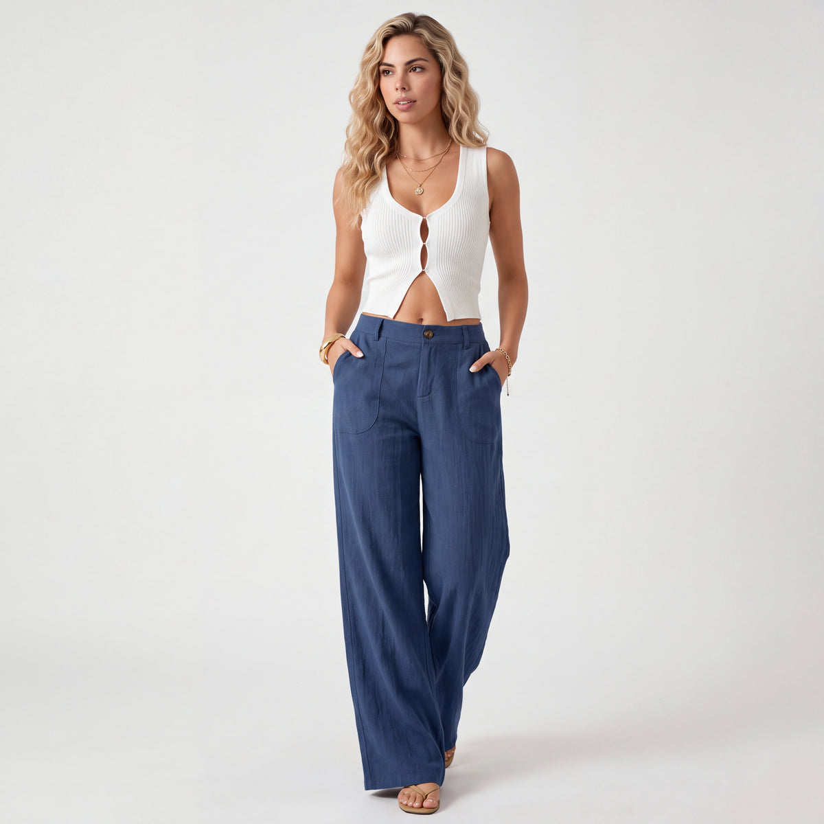 GIANNA | PANTALÓN LOUNGE DE ALGODÓN Y LINO