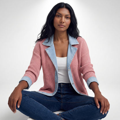 CORAL | ABRIGO DENIM Y TEJIDO
