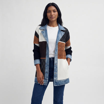 CORAL | ABRIGO DENIM Y TEJIDO