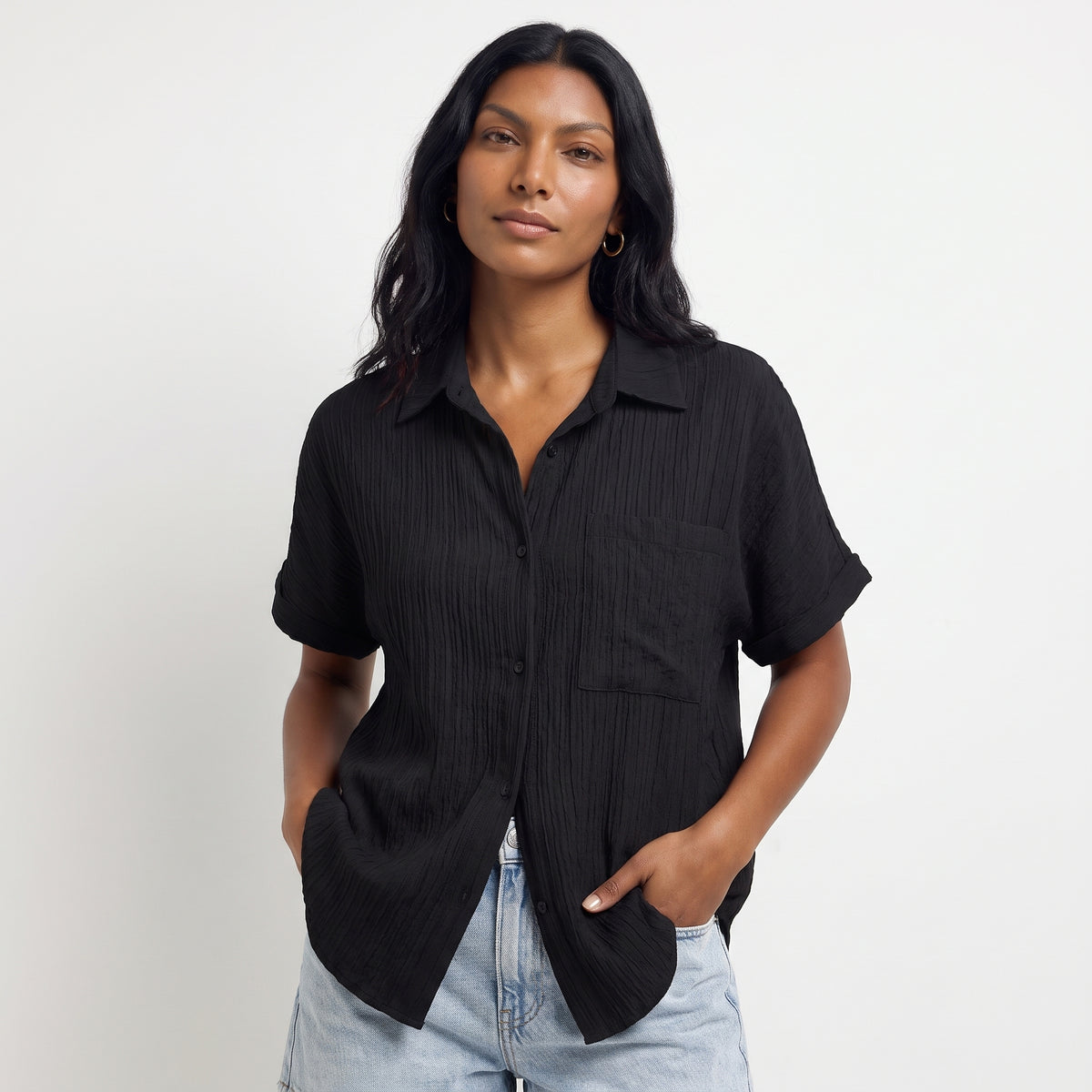 OFELIA | BLUSA HOLGADA CON CUELLO CAMISERO