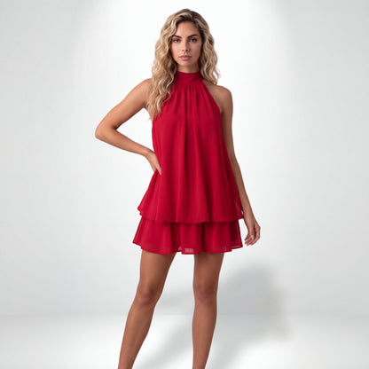 TALIA | MINI VESTIDO HALTER DE CHIFFON