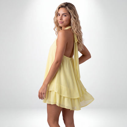 TALIA | MINI VESTIDO HALTER DE CHIFFON