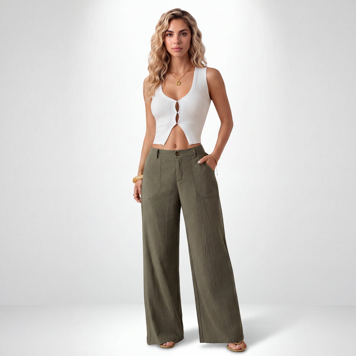 GIANNA | PANTALÓN LOUNGE DE ALGODÓN Y LINO