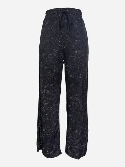 💖LETZTER TAG IM ANGEBOT: 60 % RABATT🥰 Damenhose mit Paillettenmuster, weitem Bein und elastischem Bund