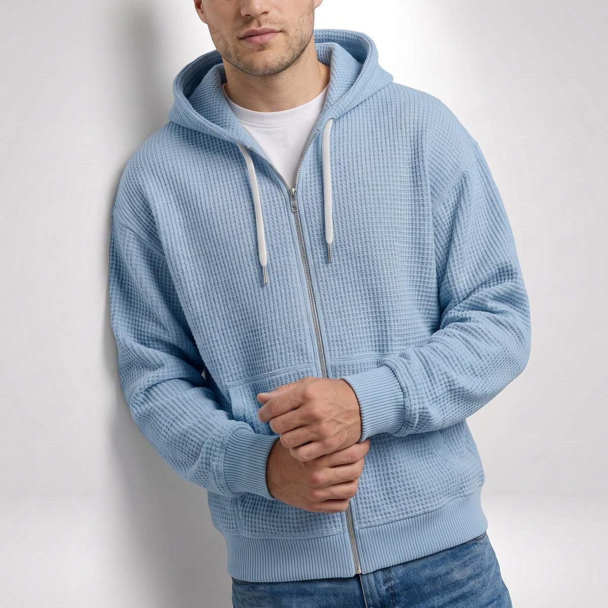 THEO | SUDADERA WAFFLE CON CAPUCHA