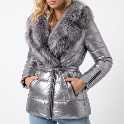 BRUNA | CHAQUETA ACOLCHADA CON CUELLO DE PIEL SINTÉTICA