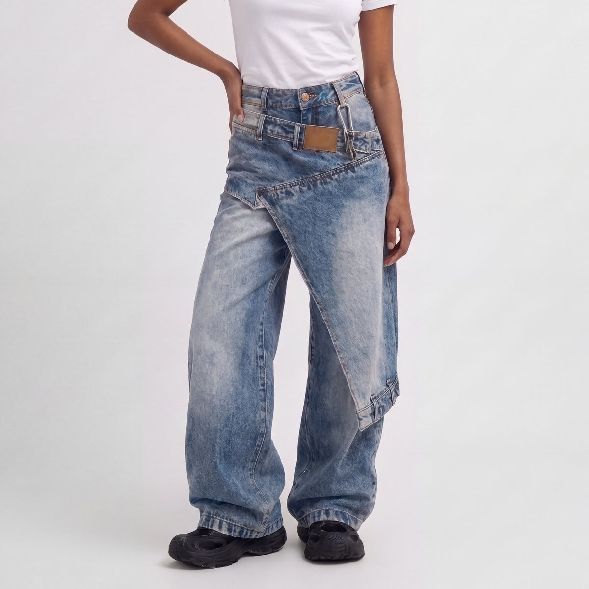 SOLÈNE | JEANS ASIMÉTRICOS WIDE LEG