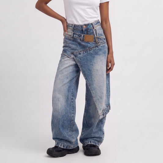 SOLÈNE | JEANS ASIMÉTRICOS WIDE LEG