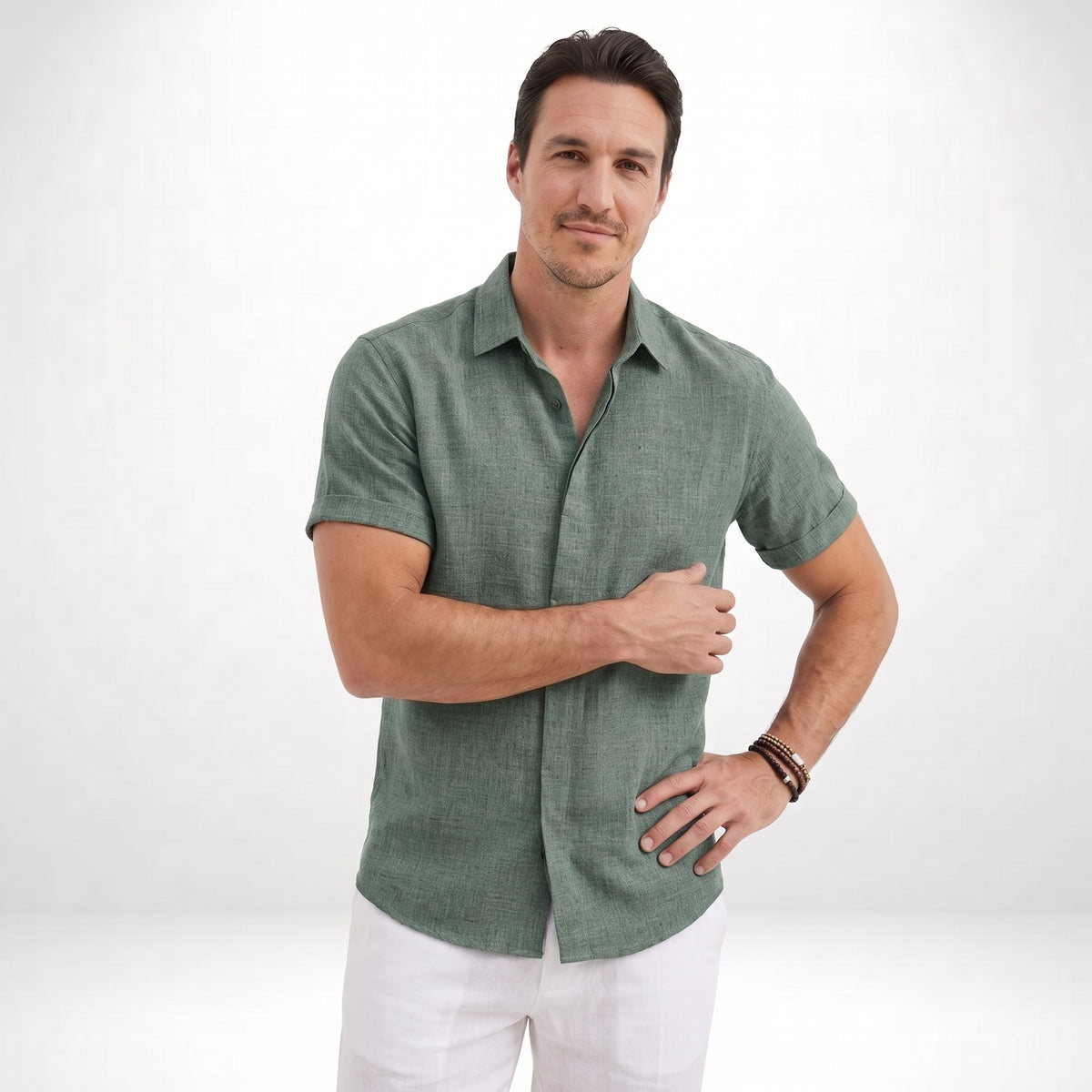 ROBERTO | CAMISA DE LINO DE MANGA CORTA