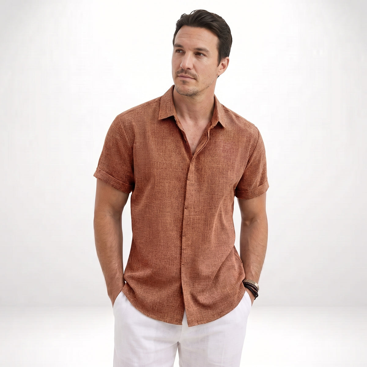 ROBERTO | CAMISA DE LINO DE MANGA CORTA