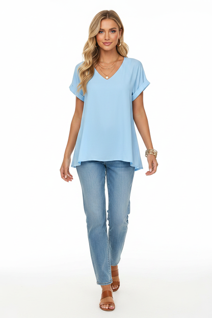 Blusa Daniela Azul Cielo - Frente