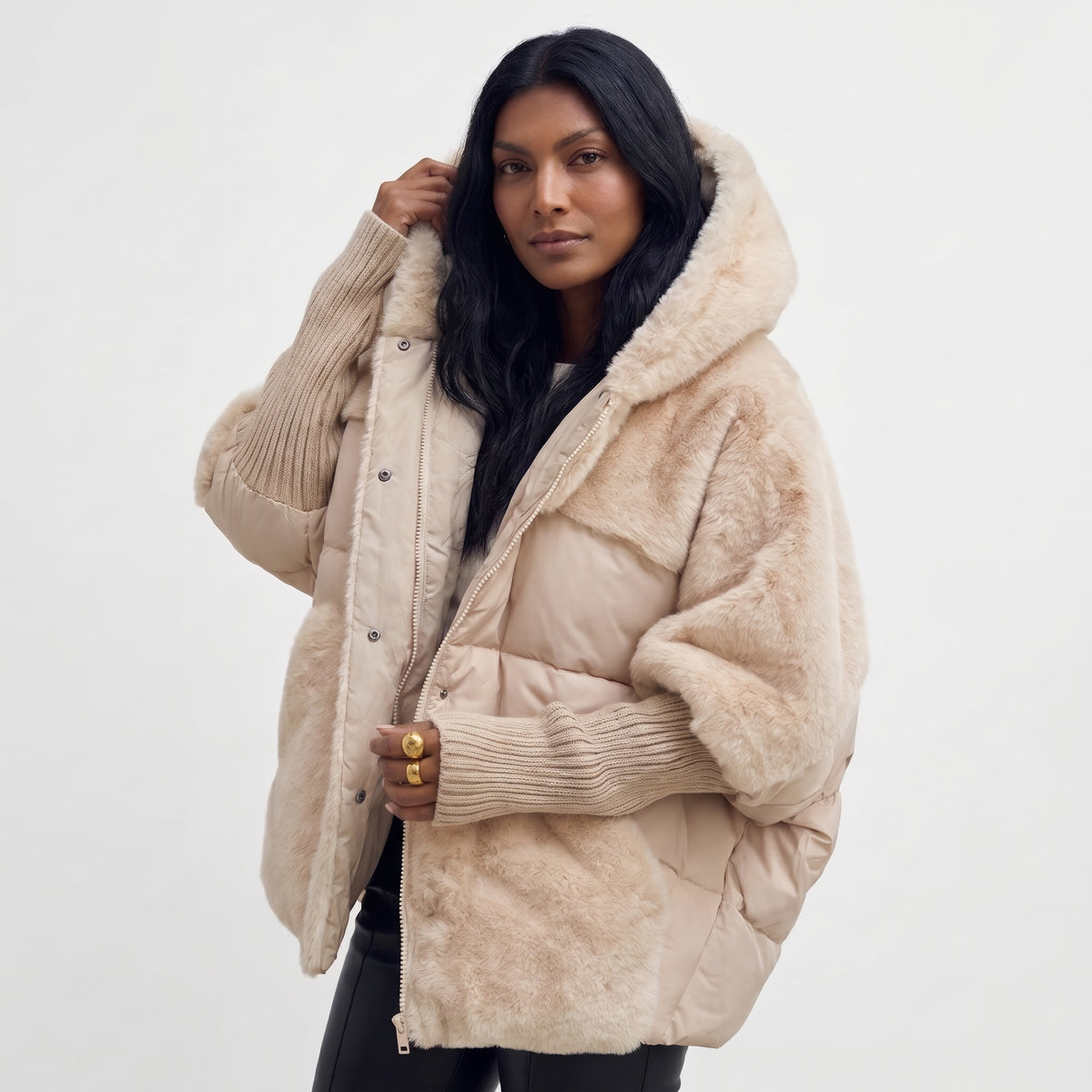 ELISA | CHAQUETA ACOLCHADA OVERSIZE CON CAPUCHA
