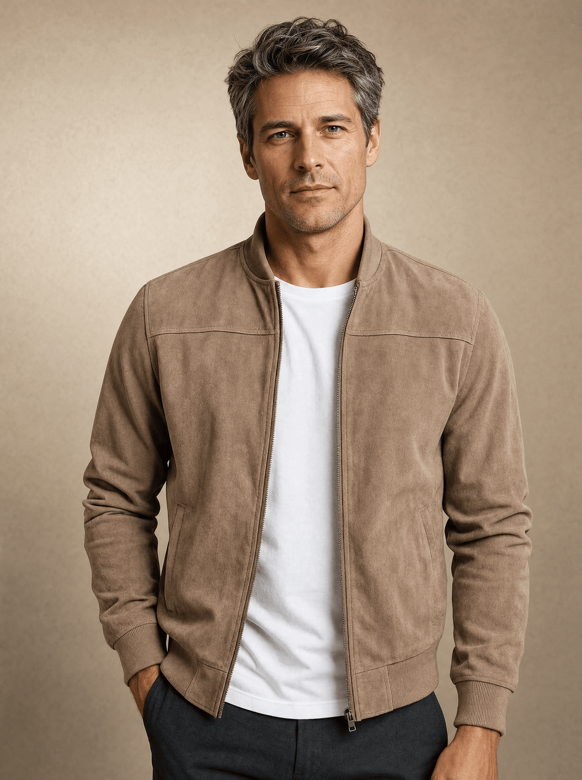 André Ferran Velour Suede Jacket
