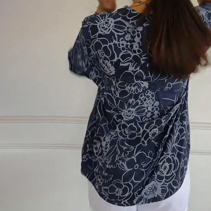 🌞 Frühlingsblüte: 50 % Rabatt! 🌸 Bohemian-Flair: Neue bedruckte Damenhemden mit glitzernden Pailletten und gerollten Ärmeln