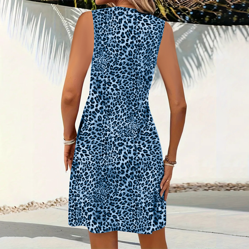 🐆 BEGRENZTES ZEITANGEBOT: 50 % RABATT! ✨ Damenkleid mit V-Ausschnitt und Leopardenmuster – gewagt, figurschmeichelnd, vielseitig 🌟