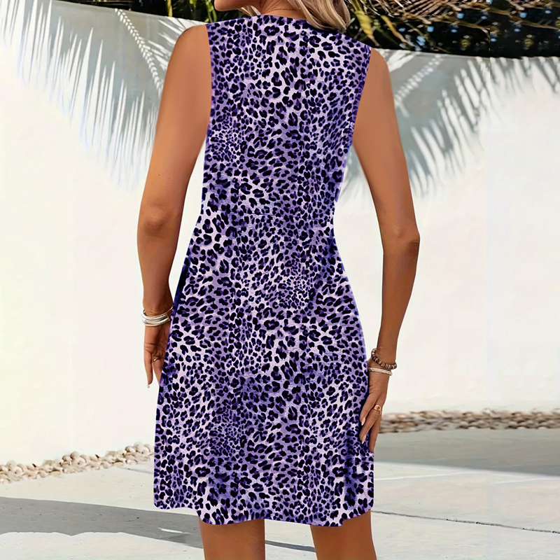 🐆 BEGRENZTES ZEITANGEBOT: 50 % RABATT! ✨ Damenkleid mit V-Ausschnitt und Leopardenmuster – gewagt, figurschmeichelnd, vielseitig 🌟