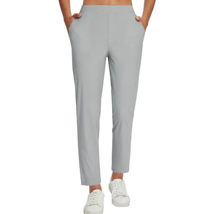⏰Nur noch heute 50% Rabatt!🔥Damen High-Waist Stretch-Hose mit sicheren Reißverschluss-Taschen, figurschmeichelnder Cropped-Schnitt für Büro, Sport & Alltag ✨