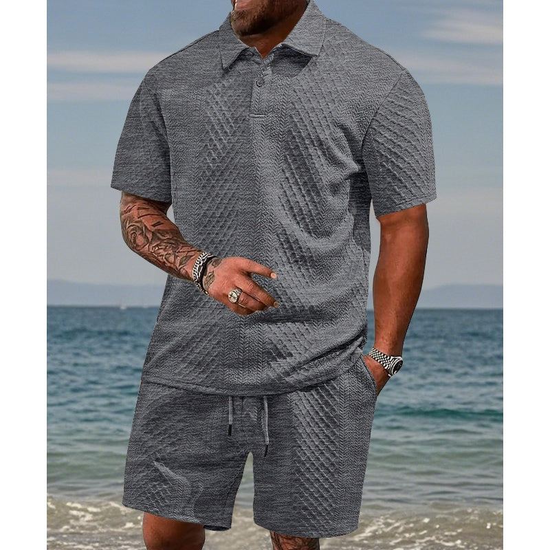 👕Herrenanzug mit Diamantmuster✨Leicht zu kombinieren, lässige und lockere Passform, vielseitiger Kragen, einteilig – alles, was Sie für zu Hause oder Ausflüge brauchen🛋️