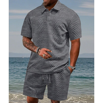 👕Herrenanzug mit Diamantmuster✨Leicht zu kombinieren, lässige und lockere Passform, vielseitiger Kragen, einteilig – alles, was Sie für zu Hause oder Ausflüge brauchen🛋️