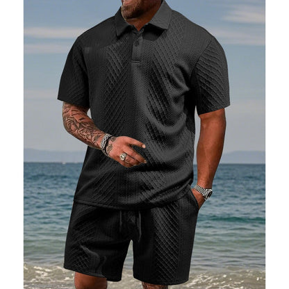 👕Herrenanzug mit Diamantmuster✨Leicht zu kombinieren, lässige und lockere Passform, vielseitiger Kragen, einteilig – alles, was Sie für zu Hause oder Ausflüge brauchen🛋️