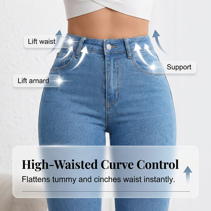 🔥Solange der Vorrat reicht 40 % Rabatt!🎉Elastische Schlagjeans für Damen mit hoher Taille