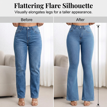 🔥Solange der Vorrat reicht 40 % Rabatt!🎉Elastische Schlagjeans für Damen mit hoher Taille