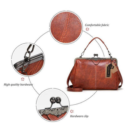 💎50% ELEGANTE VINTAGE-HANDTASCHE! 💎 Hochwertiges PU-Leder, Retro-Clip & Geräumig für den perfekten Look