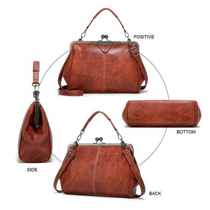 💎50% ELEGANTE VINTAGE-HANDTASCHE! 💎 Hochwertiges PU-Leder, Retro-Clip & Geräumig für den perfekten Look