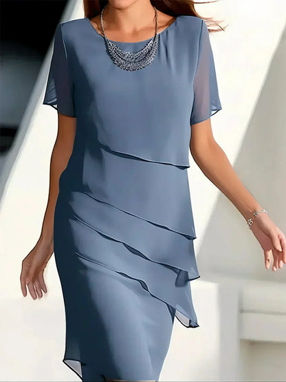 💕2026 Sonderangebot: 60 % Rabatt🔥 Elegantes Midi-Kleid aus plissiertem Chiffon
