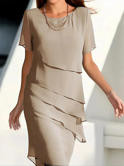 💕2026 Sonderangebot: 60 % Rabatt🔥 Elegantes Midi-Kleid aus plissiertem Chiffon