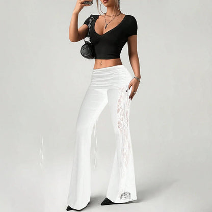 CARMEN | PANTALÓN ACAMPANADO CON ENCAJE