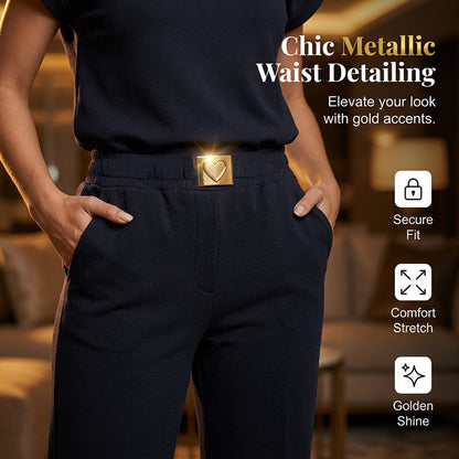 🔥👚 50% Rabatt! Damen Chic Zweiteiler-Set: Bequemes Polo-Top & Wide-Leg-Hose | Elegant für Jeden Tag & Jede Gelegenheit 🌸💨